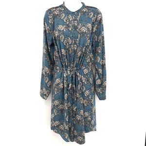 Banana Republic Long Sleeve Button Down Blue Dress
